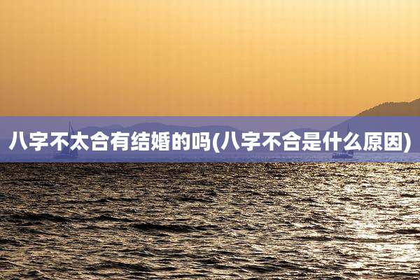 八字不太合有结婚的吗(八字不合是什么原因)