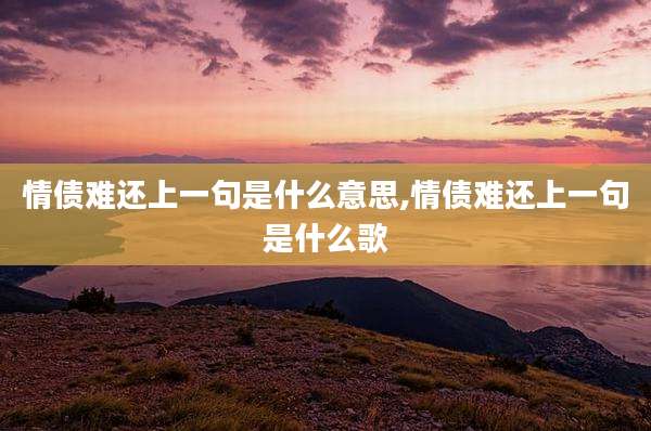 情债难还上一句是什么意思,情债难还上一句是什么歌