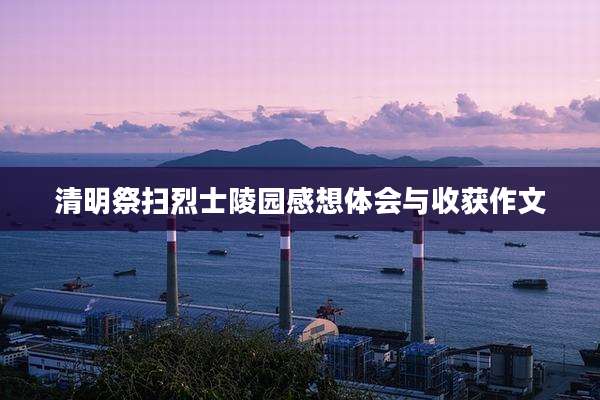 清明祭扫烈士陵园感想体会与收获作文