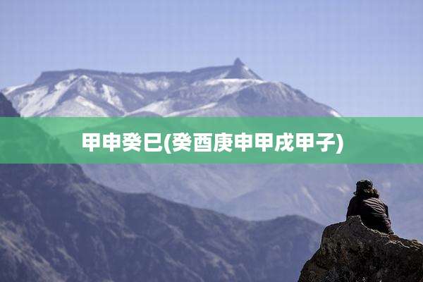 甲申癸巳(癸酉庚申甲戌甲子)