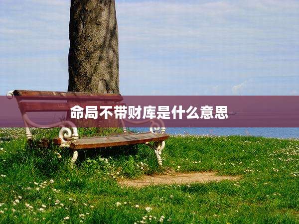 命局不带财库是什么意思