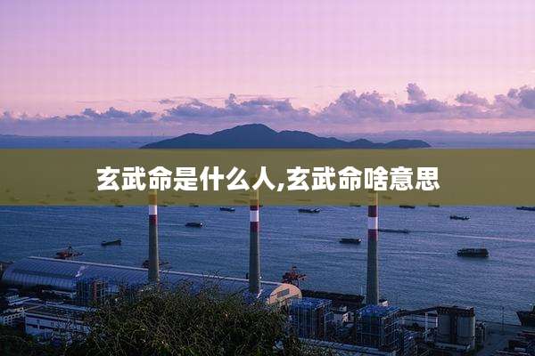玄武命是什么人,玄武命啥意思