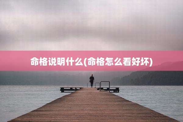 命格说明什么(命格怎么看好坏)