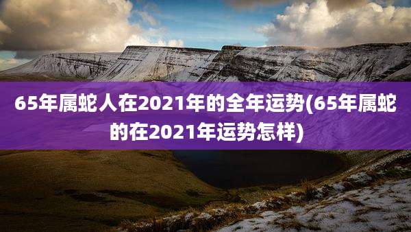 65年属蛇人在2021年的全年运势(65年属蛇的在2021年运势怎样)