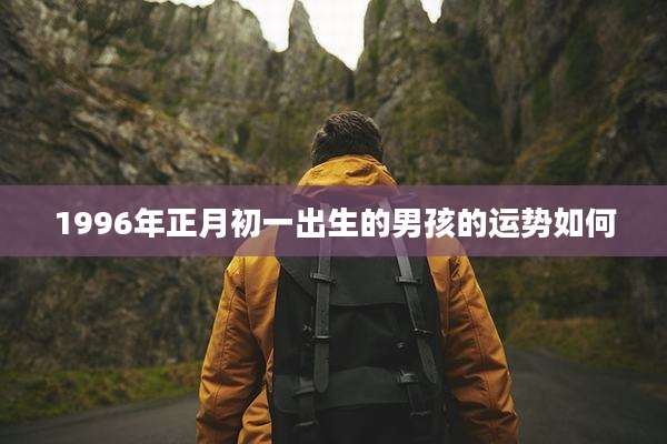 1996年正月初一出生的男孩的运势如何