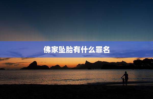 佛家坠胎有什么罪名