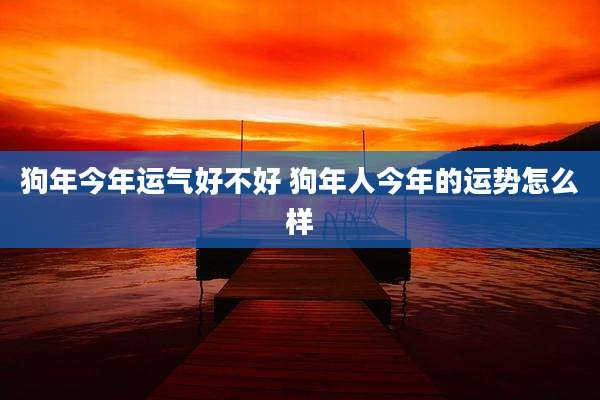 狗年今年运气好不好 狗年人今年的运势怎么样