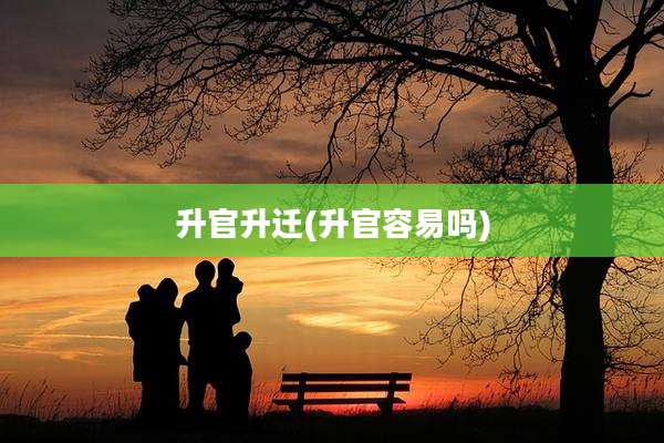 升官升迁(升官容易吗)