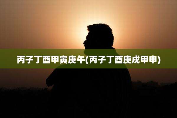 丙子丁酉甲寅庚午(丙子丁酉庚戌甲申)
