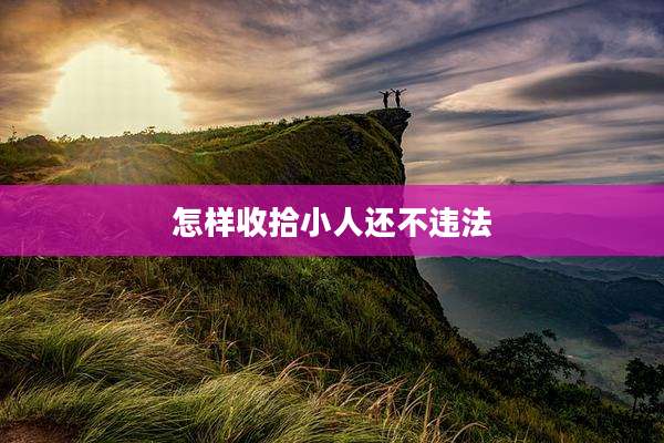 怎样收拾小人还不违法