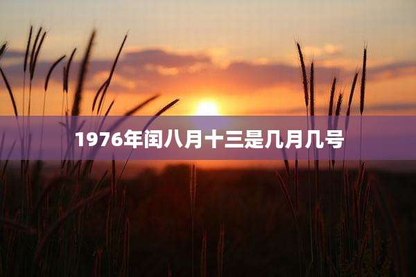 1976年闰八月十三是几月几号