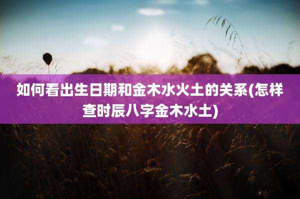 如何看出生日期和金木水火土的关系(怎样查时辰八字金木水土)