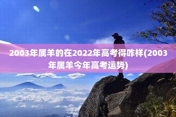 2003年属羊的在2022年高考得咋样(2003年属羊今年高考运势)