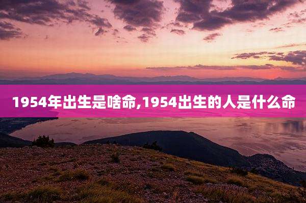 1954年出生是啥命,1954出生的人是什么命
