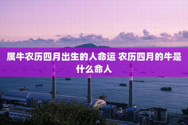 属牛农历四月出生的人命运 农历四月的牛是什么命人