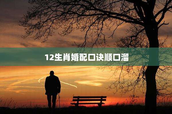 12生肖婚配口诀顺口溜
