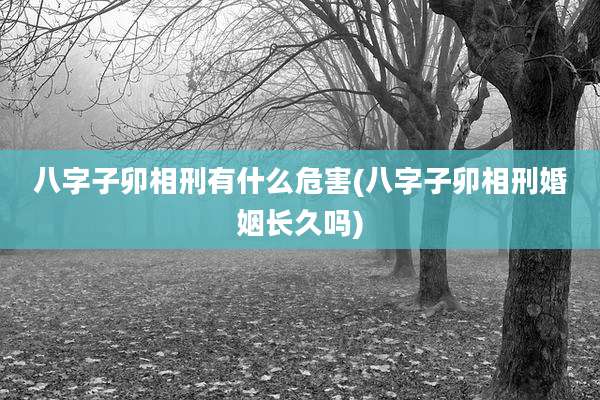 八字子卯相刑有什么危害(八字子卯相刑婚姻长久吗)