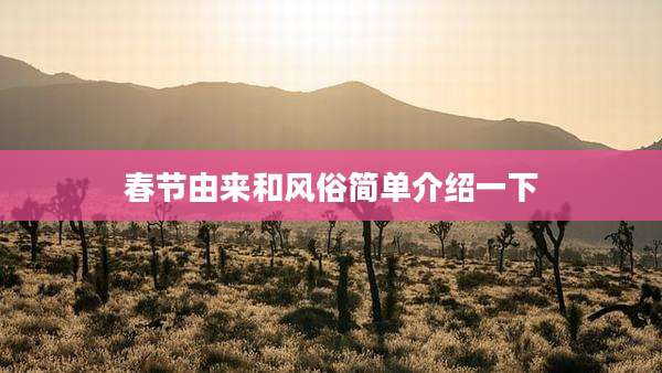 春节由来和风俗简单介绍一下