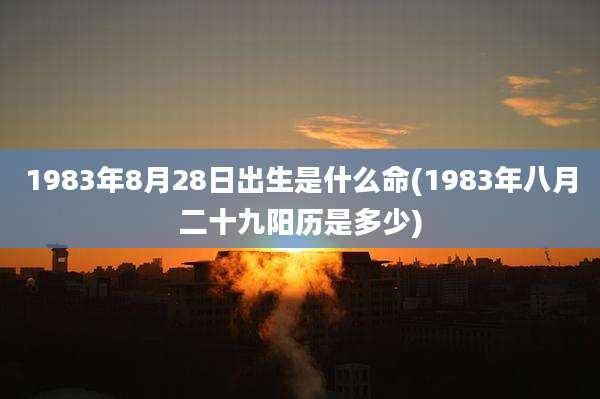 1983年8月28日出生是什么命(1983年八月二十九阳历是多少)