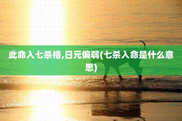 此命入七杀格,日元偏弱(七杀入命是什么意思)