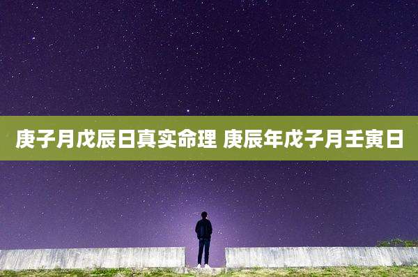庚子月戊辰日真实命理 庚辰年戊子月壬寅日