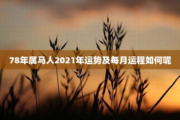 78年属马人2021年运势及每月运程如何呢