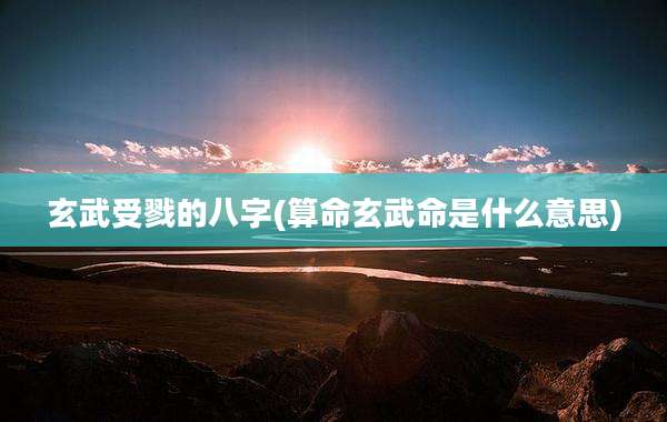 玄武受戮的八字(算命玄武命是什么意思)