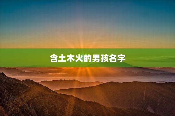 含土木火的男孩名字
