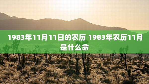 1983年11月11日的农历 1983年农历11月是什么命