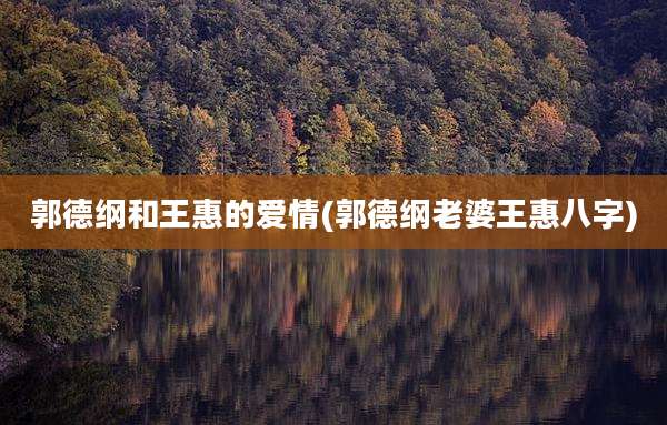 郭德纲和王惠的爱情(郭德纲老婆王惠八字)