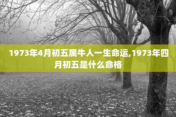 1973年4月初五属牛人一生命运,1973年四月初五是什么命格