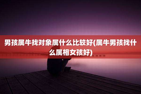 男孩属牛找对象属什么比较好(属牛男孩找什么属相女孩好)