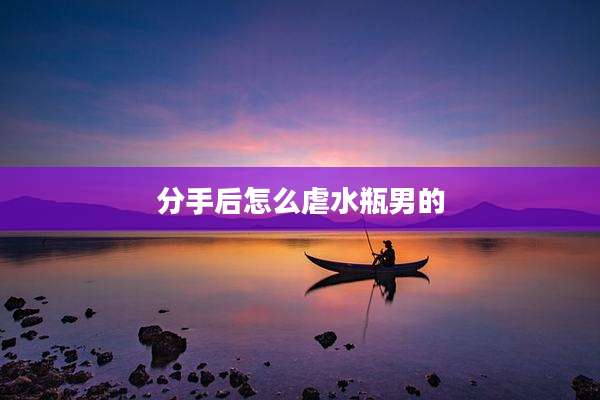 分手后怎么虐水瓶男的