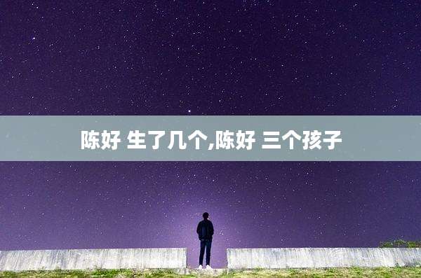 陈好 生了几个,陈好 三个孩子