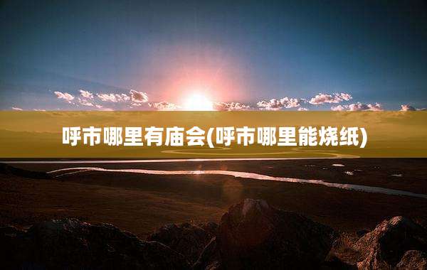 呼市哪里有庙会(呼市哪里能烧纸)