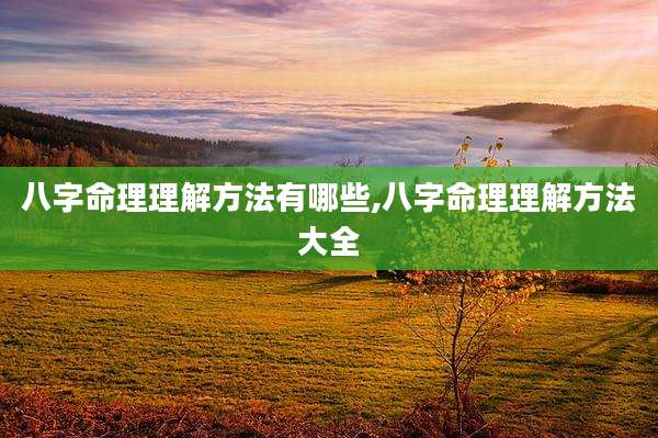 八字命理理解方法有哪些,八字命理理解方法大全