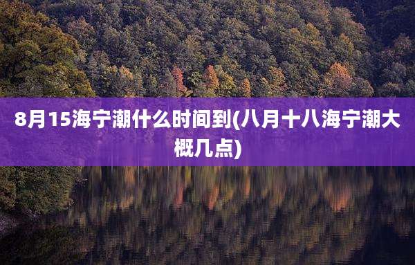 8月15海宁潮什么时间到(八月十八海宁潮大概几点)
