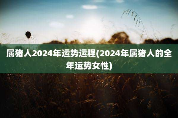 属猪人2024年运势运程(2024年属猪人的全年运势女性)
