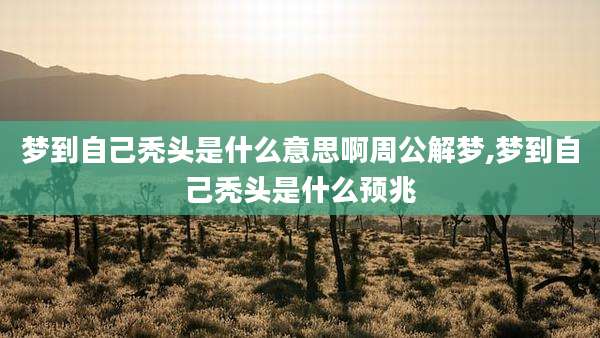 梦到自己秃头是什么意思啊周公解梦,梦到自己秃头是什么预兆