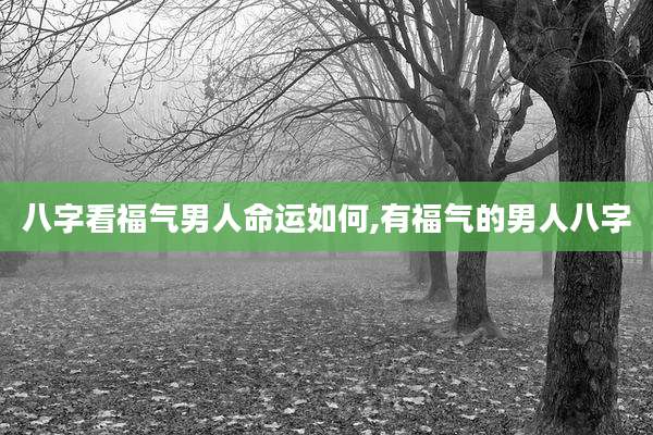 八字看福气男人命运如何,有福气的男人八字