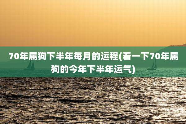 70年属狗下半年每月的运程(看一下70年属狗的今年下半年运气)