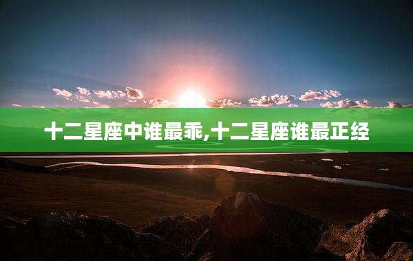 十二星座中谁最乖,十二星座谁最正经