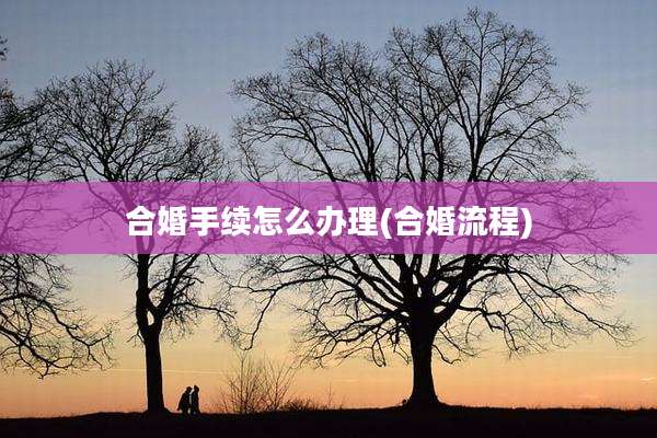 合婚手续怎么办理(合婚流程)