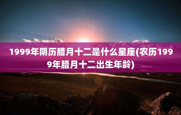1999年阴历腊月十二是什么星座(农历1999年腊月十二出生年龄)
