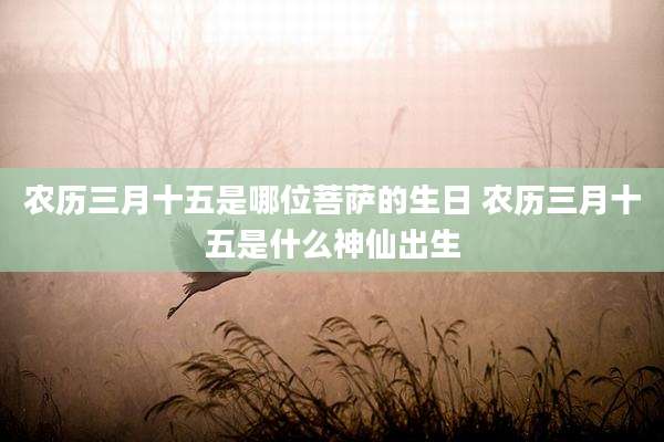 农历三月十五是哪位菩萨的生日 农历三月十五是什么神仙出生