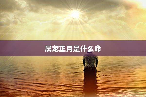 属龙正月是什么命