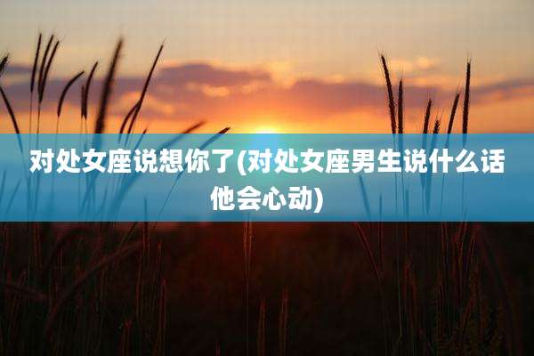 对处女座说想你了(对处女座男生说什么话他会心动)