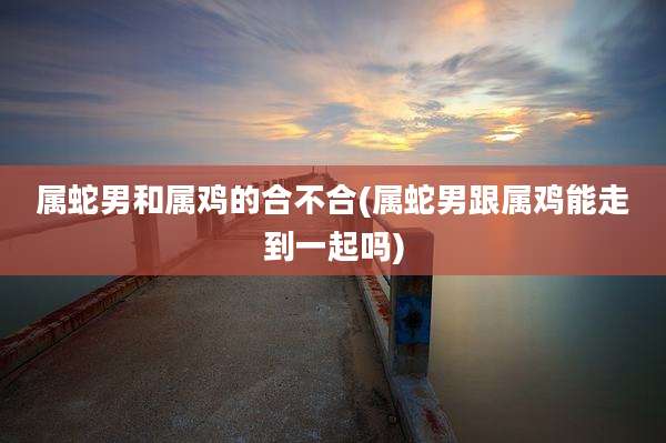 属蛇男和属鸡的合不合(属蛇男跟属鸡能走到一起吗)