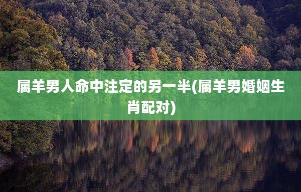 属羊男人命中注定的另一半(属羊男婚姻生肖配对)