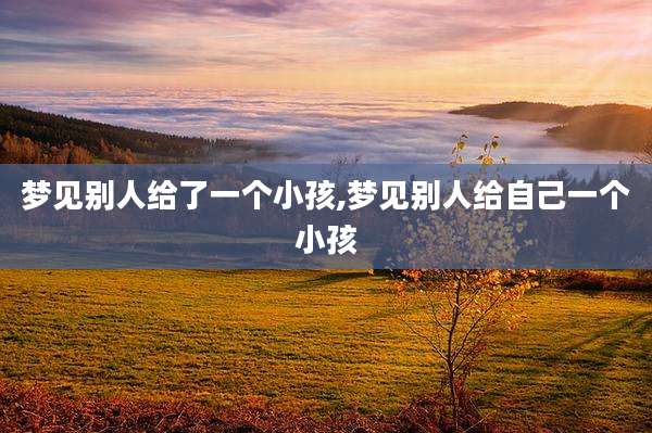 梦见别人给了一个小孩,梦见别人给自己一个小孩